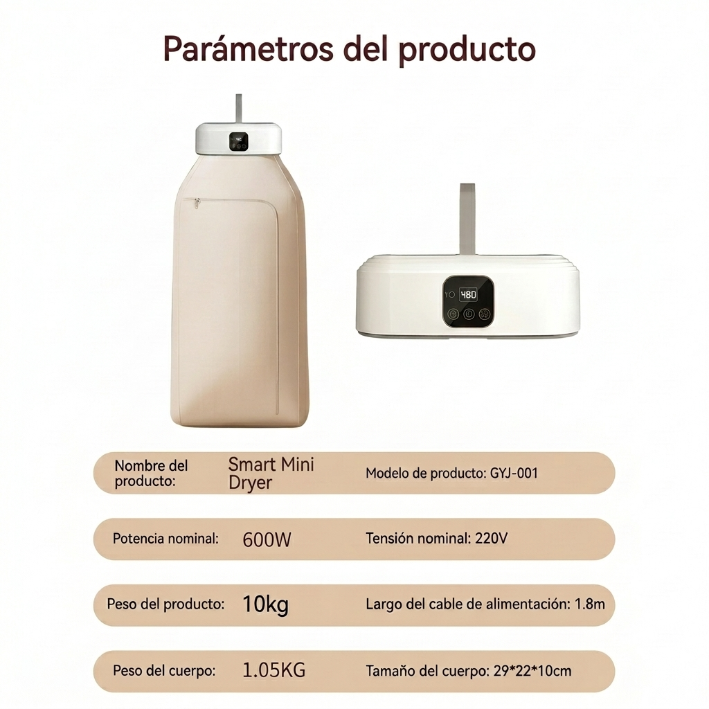 Mini secadora inteligente